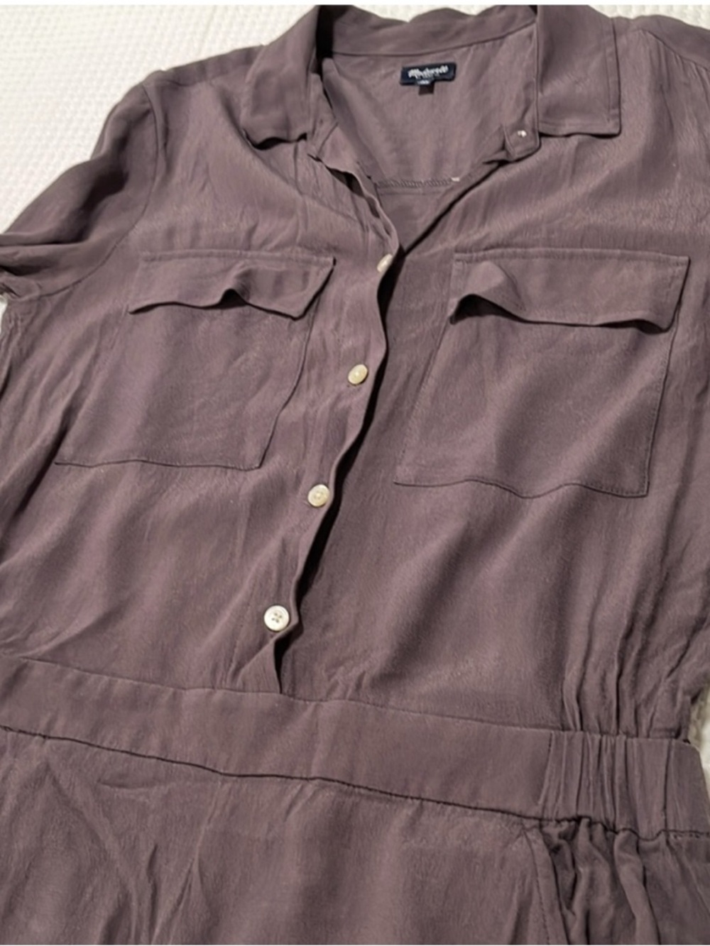 Madewell Viscose Jumpsuit Womens M Utility Button Front pockets Casual Travel - Picture 6 of 12